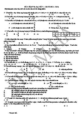 Đề kiểm tra Đại số 7  Chương 2